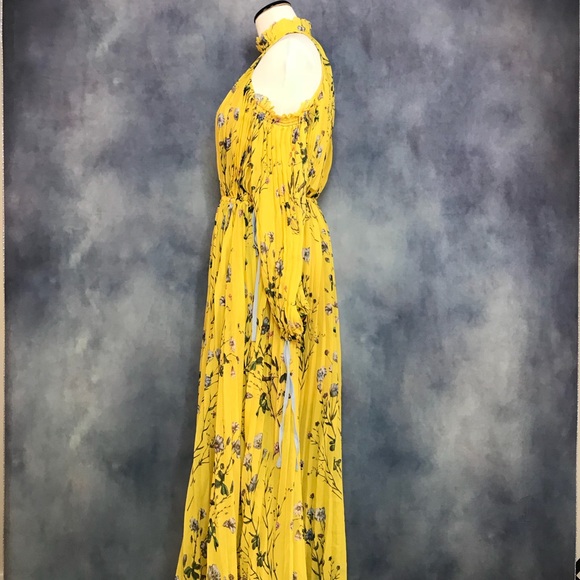 Self portrait cold shoulder floral maxi dress S M - Picture 3 of 7